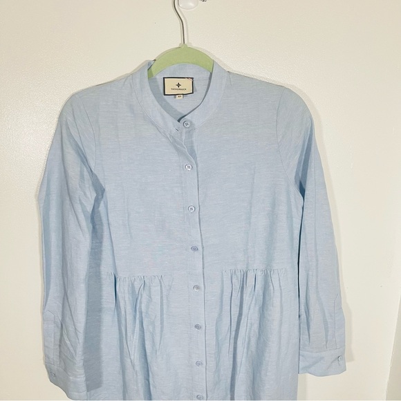 NEW Tuckernuck Lydell Maxi Dress Chambray Linen Breathable Button Front Preppy - Picture 6 of 11